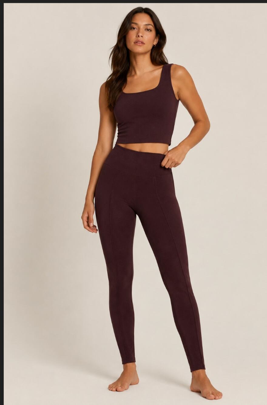 Spanx Burgundy Women's Suede Small Basic Spandex Stretchy Casual Leggings